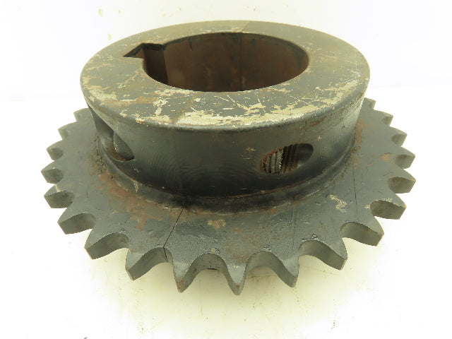 #80 Roller Chain Split C-Hub Sprocket 1" Pitch 32 Teeth 4-7/16" Keyed Bore