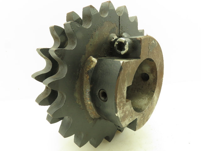 Martin #120 Roller Chain Split C-Hub Double Row Sprocket 20T 3-7/16" Keyed Bore