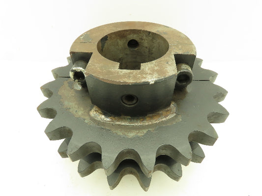 Martin #120 Roller Chain Split C-Hub Double Row Sprocket 20T 3-7/16" Keyed Bore