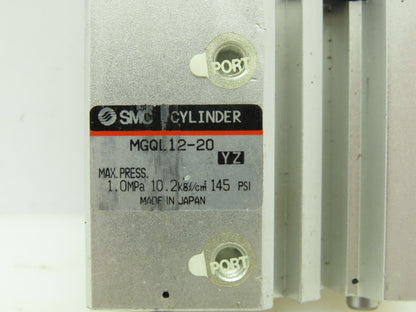 SMC MGQL12-20 Pneumatic Air Compact Cylinder 12mm Bore 20mm Stroke 145PSI