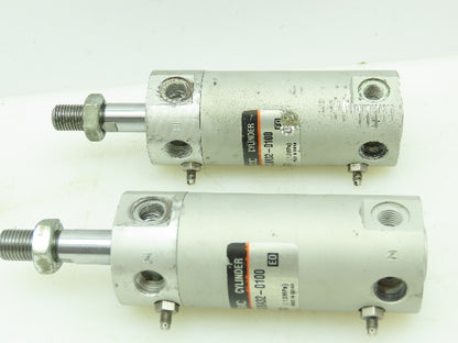 SMC NCGBA32-0100 Numatic Double Acting Cylinder 1-1/4"Bore 1"Stroke  LOT OF 2