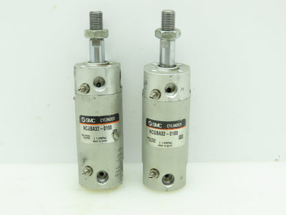 SMC NCGBA32-0100 Numatic Double Acting Cylinder 1-1/4"Bore 1"Stroke  LOT OF 2