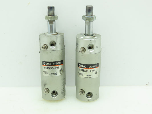SMC NCGBA32-0100 Numatic Double Acting Cylinder 1-1/4"Bore 1"Stroke  LOT OF 2