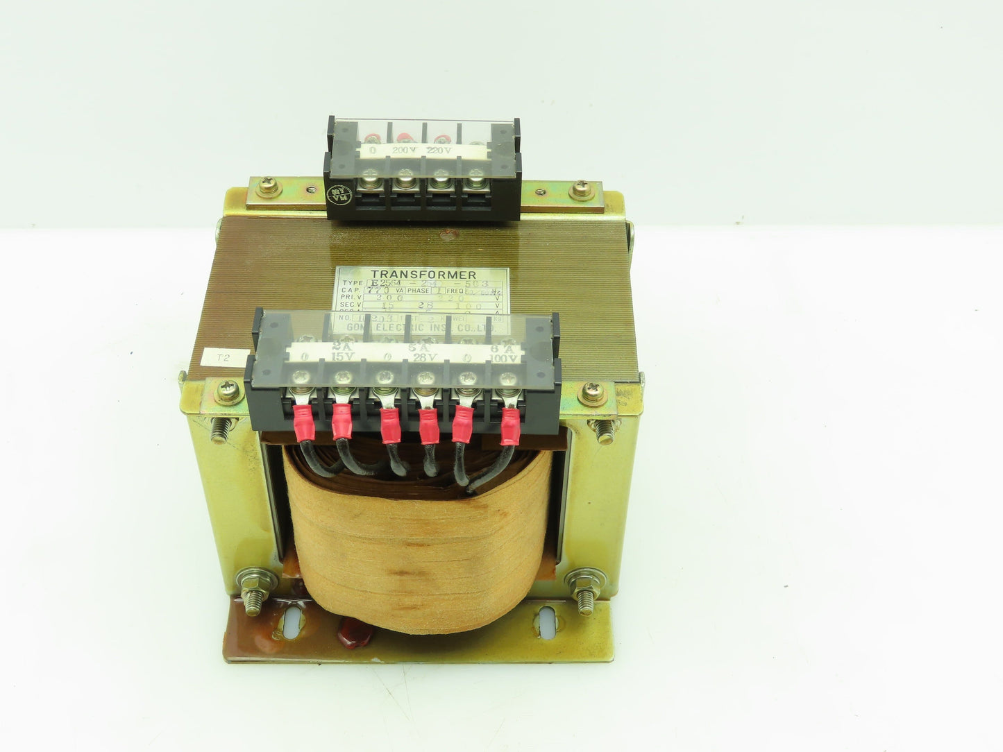 Gomi E2564-254-503 Transformer 200/220VAC Pri 15-28-100/110V Sec. 770VA 1 Ph