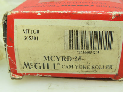 McGill MCYRD-25 Yoke Cam Follower Track Roller Bearing 25mm Bore  LOT OF 2