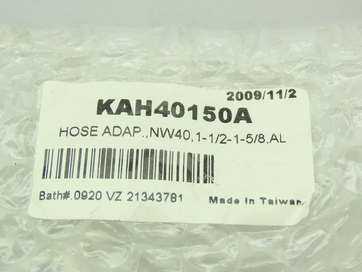 Agilent KAH40150A Varian Hose Adapter NW40 1.51.62 inch Male Aluminum Lot of 3