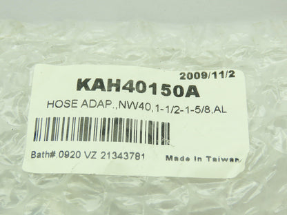 Agilent KAH40150A Varian Hose Adapter NW40 1.51.62 inch Male Aluminum Lot of 3