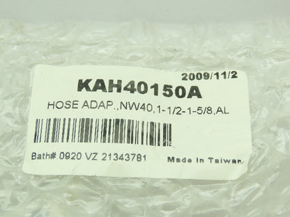 Agilent KAH40150A Varian Hose Adapter NW40 1.51.62 inch Male Aluminum Lot of 3