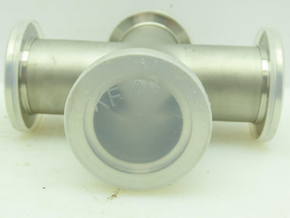 Agilent KC01500256 Cross 4-way 1.5" NW40 Klamp Flange Fitting 304L Stainless