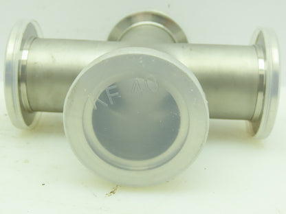 Agilent KC01500256 Cross 4-way 1.5" NW40 Klamp Flange Fitting 304L Stainless