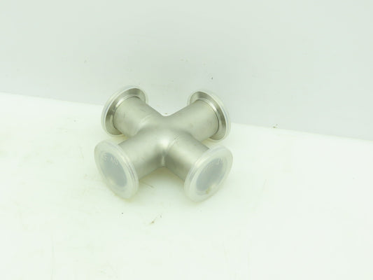 Agilent KC01500256 Cross 4-way 1.5" NW40 Klamp Flange Fitting 304L Stainless