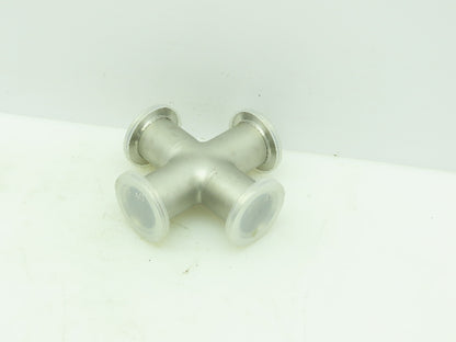 Agilent KC01500256 Cross 4-way 1.5" NW40 Klamp Flange Fitting 304L Stainless