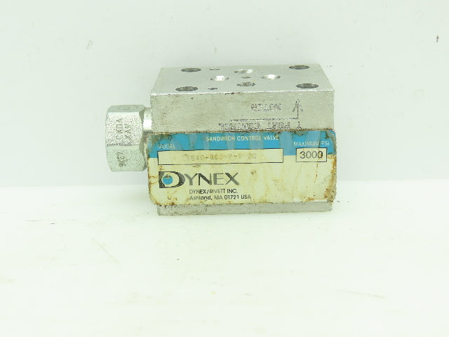 Dynex S8640-D03-P-V-20 Hydraulic Inlet Pressure Sandwich Check Valve 3000PSI D03
