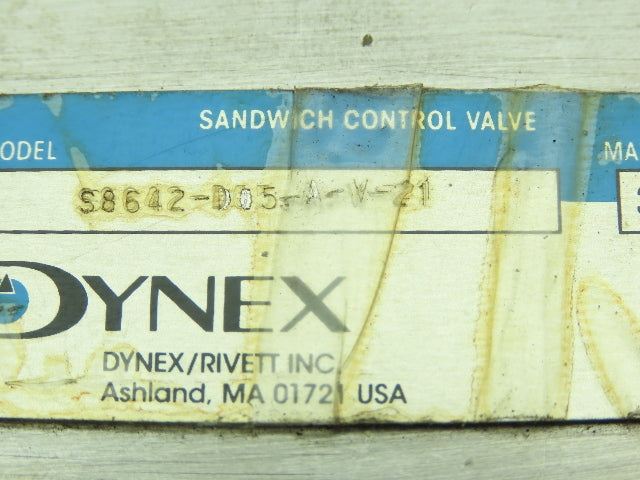 Dynex S8642-D05-A-V-21 Hydraulic Sandwich Control Valve 3000 PSI D05