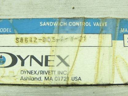 Dynex S8642-D05-A-V-21 Hydraulic Sandwich Control Valve 3000 PSI D05