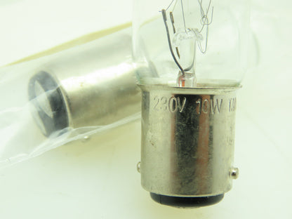 Lumapro 4VCX7 Bulb 10W T6 Miniature Incandescent Light Bulb 230V Lot of 7