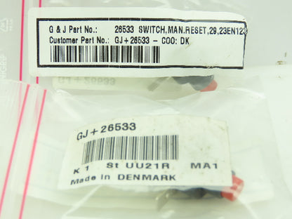 Glunz & Jensen 26533 Temp Switch Manual Reset 23EN123 GJ+26533-C00:DK Lot of 2