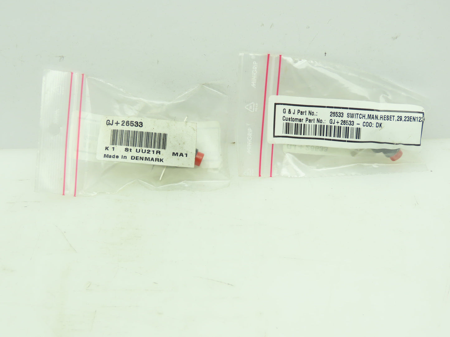 Glunz & Jensen 26533 Temp Switch Manual Reset 23EN123 GJ+26533-C00:DK Lot of 2