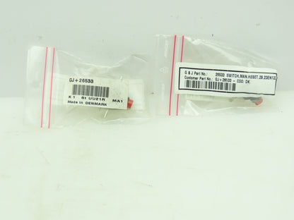 Glunz & Jensen 26533 Temp Switch Manual Reset 23EN123 GJ+26533-C00:DK Lot of 2