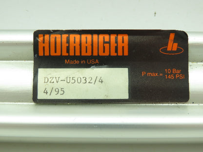 Hoerbiger DZV-U5032/4 Pneumatic Cylinder 4" Stroke Double Acting Dual Shaft 10 B