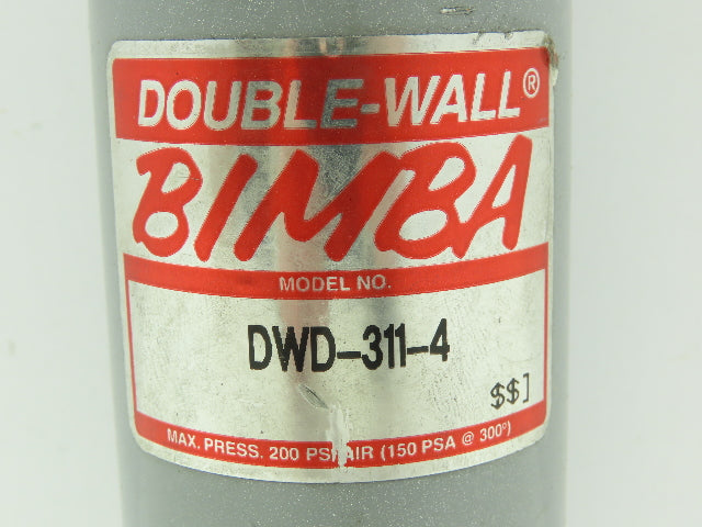 Bimba DWD-311-4 Pneumatic Double Wall/Acting Air Cylinder 1.25"Bore 1"Str 200PSI