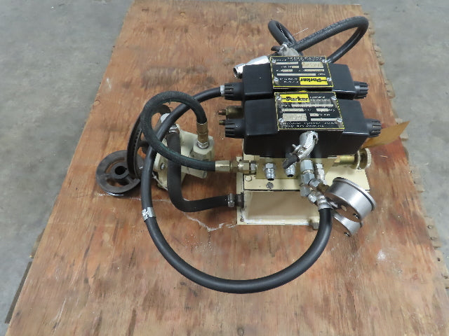 Vickers V10-1P6P-1C20 Hydraulic Vane Pump 1.5Gal Reservoir D3W3CY Control Valves