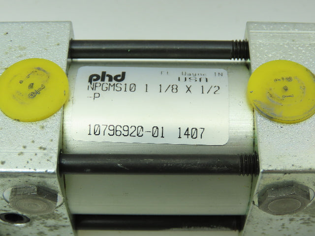 PHD NPGMS10 Pneumatic Double Acting Air Cylinder 1-1/8"Bore 1/2"Stroke LOT OF 2