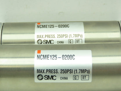 SMC NCME125-0200C Pneumatic Double Acting Air Clinder 1-1/4"Bore 2"Str LOT OF 2