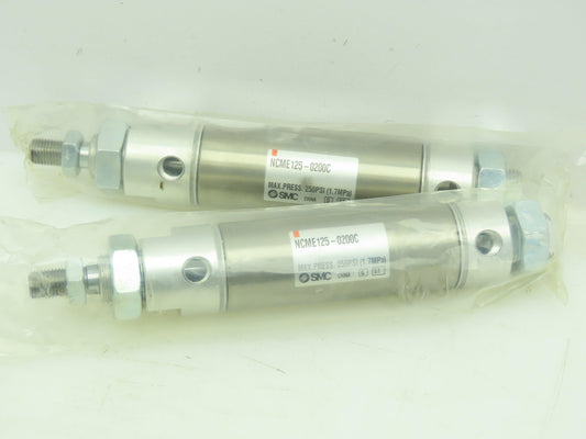 SMC NCME125-0200C Pneumatic Double Acting Air Clinder 1-1/4"Bore 2"Str LOT OF 2