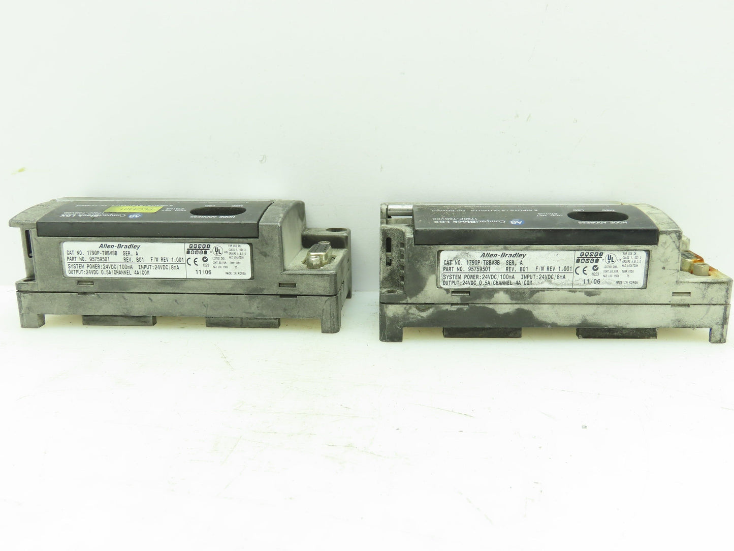Allen Bradley 1790P-T8BV8B CompactBlock LDX Base Block I/O Module Lot of 2