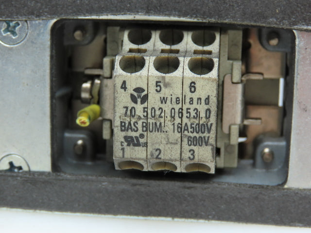 Wieland HS12 Hinge Lock Cable Connect Female Plug Housing 16A 500V 6 Pin Lot of3