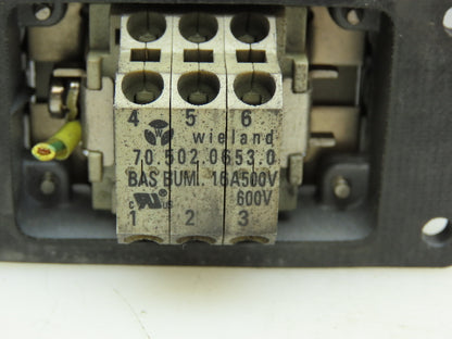 Wieland HS12 Hinge Lock Cable Connect Female Plug Housing 16A 500V 6 Pin Lot of3