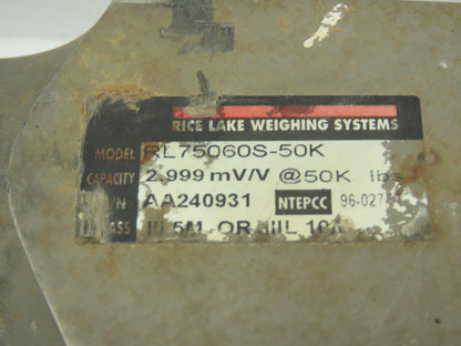 Rice Lake RL75060S-50K Stainless Steel Double-Ended Beam Load Cell 50,000 Lbs.