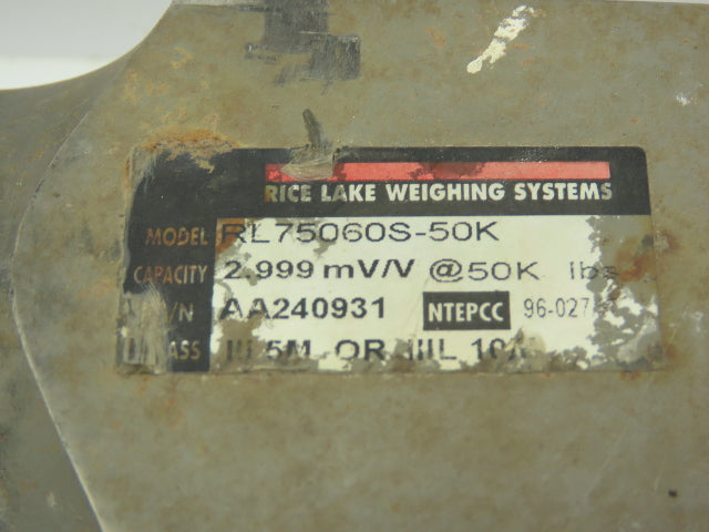 Rice Lake RL75060S-50K Stainless Steel Double-Ended Beam Load Cell 50,000 Lbs.