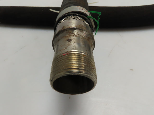 Flexible Connector Stainless Braided Hose 1-1/4x1-1/4" Male NPT Ends 96" Length