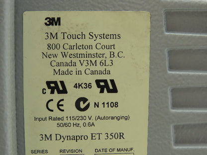 3M 350R DYNAPRO ET 350R Ser A Rev 1.0 115/230V Input Touch Screen System HMI