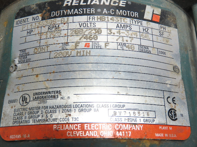Reeves Adjustable Speed Drive 5:1 Reducer 1Hp 480V Reliance Motor *Incomplete*