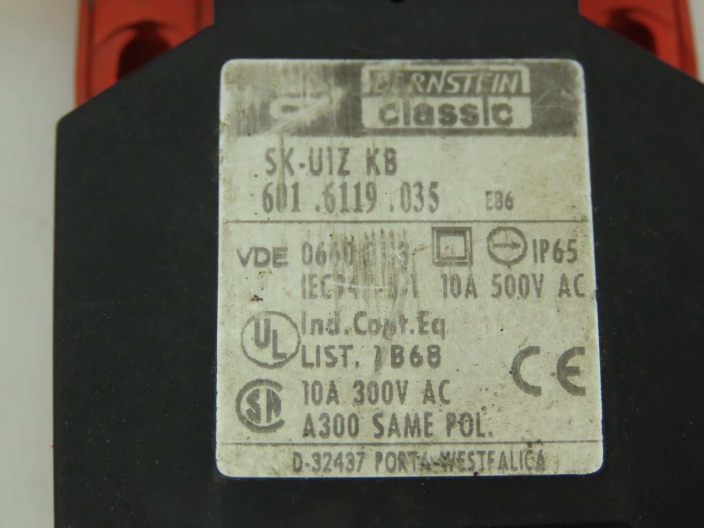 Bernstein Classic SK-U1Z KB Safety Switch 10A 300V IP65 No Key Lot of 2