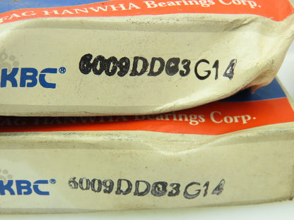 KBC 6009DDC3G14 Ball Bearing 45mm ID Bore 75mm OD 16mm Width 6009D LOT OF 3