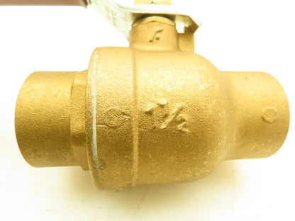 Crane 1-1/2" Brass Ball Valve Solder Sweat Ends 600 WOG Full Port