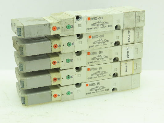 SMC SV2300-5FU Pneumatic Solenoid Control Valve 4-Way/3-Position 24VDC LOT OF 5