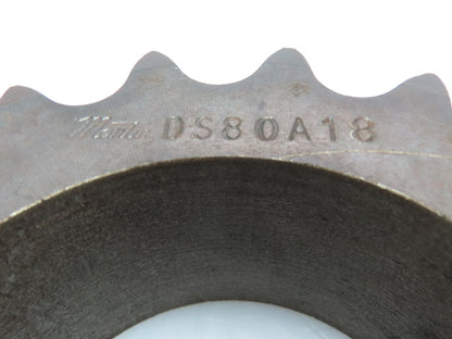 Martin DS80A18 Double Single #80 Roller Chain Sprocket 18T 1" Pitch 3.75" Bore
