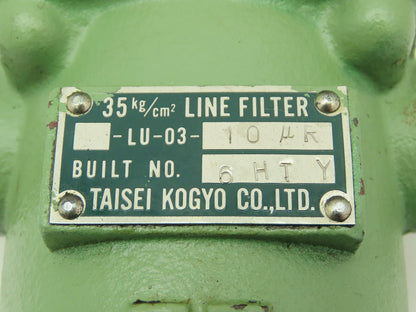 Taisei Kogyo LU-03-10 UR Hydraulic Filter 35kg/cm (497PSI) Inline 1/2" Ports