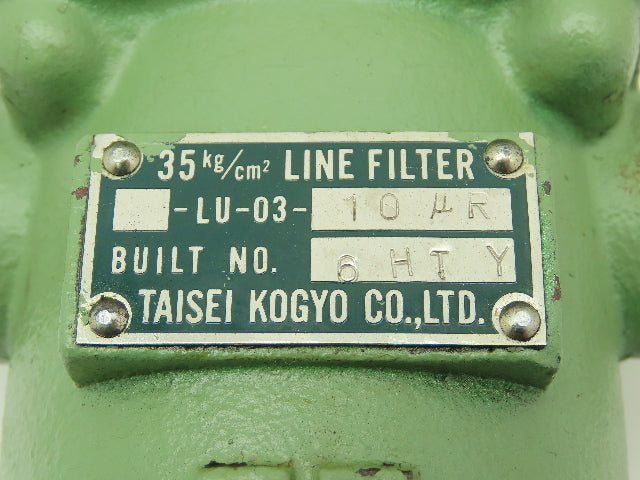 Taisei Kogyo LU-03-10 UR Hydraulic Filter 35kg/cm (497PSI) Inline 1/2" Ports