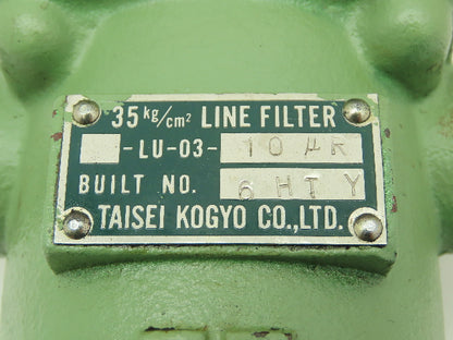 Taisei Kogyo LU-03-10 UR Hydraulic Filter 35kg/cm (497PSI) Inline 1/2" Ports