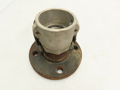 2-1/2" Threaded 4-Bolt Steel Pipe Flange Class 150 w/CamLock  2-1/2" D Coupling