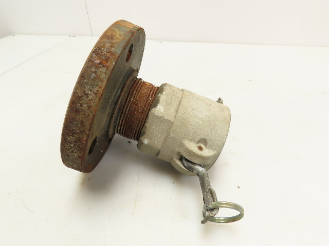 2-1/2" Threaded 4-Bolt Steel Pipe Flange Class 150 w/CamLock  2-1/2" D Coupling