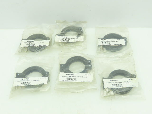 KQ40AW Aluminum Black Quick Clamp w/Wingnut 1-7/8"ID  LOT OF 6