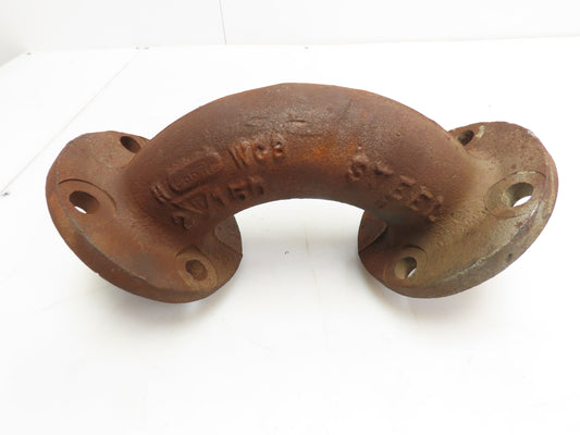 2" Cast Steel 90° Elbow #150 Flange Pipe Fitting 4-Bolt