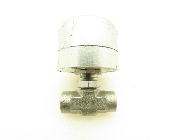 Parker 2F-V4L0-11AD-SS Series Pneumatic Inline Needle Valve 316 SS Air 1/8" Port